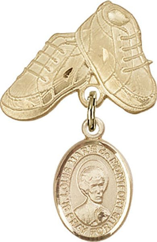 14kt Gold Baby Boots St. Louis Marie de Montfort Baby Badge - Engravable
