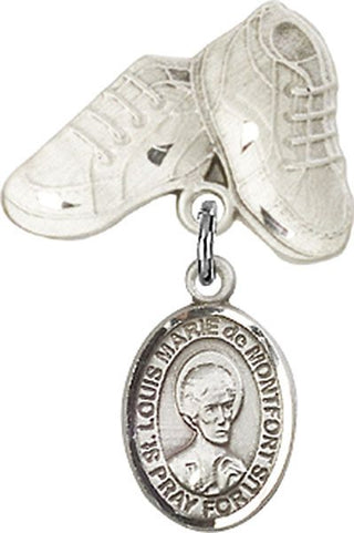 Sterling Silver Baby Boots St. Louis Marie de Montfort Baby Badge - Engravable