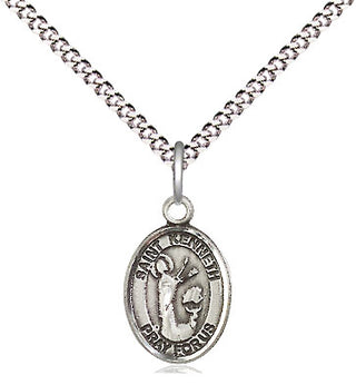 Pewter Saint Kenneth Medal Religious and Catholic Jewelry Engraved Catholic Saint Jewelry