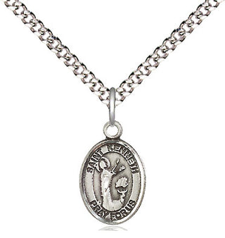 Pewter Saint Kenneth Medal Religious and Catholic Jewelry Engraved Catholic Saint Jewelry