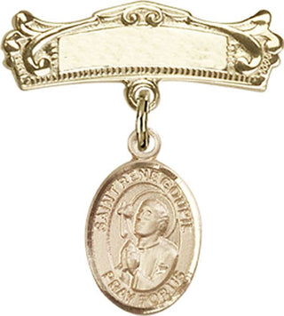 14kt Gold Filled Badge Pin St. Rene Goupil Baby Badge - Engravable