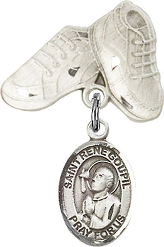 Sterling Silver Baby Boots St. Rene Goupil Baby Badge - Engravable