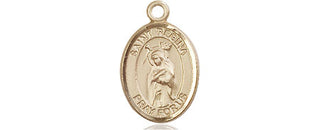 14kt Gold Saint Regina Medal Engraved Catholic Saint Jewelry
