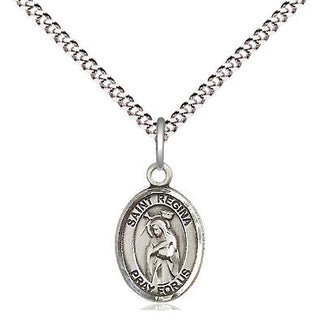 Pewter Saint Regina Medal Religious and Catholic Jewelry Engraved Catholic Saint Jewelry