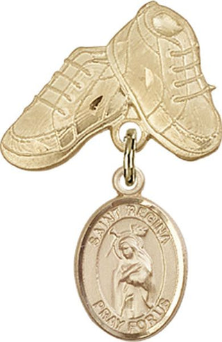 14kt Gold Filled Baby Boots St. Regina Baby Badge - Engravable