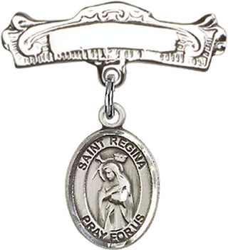 Sterling Silver Badge Pin St. Regina Baby Badge - Engravable