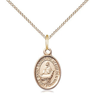 14kt Gold Filled Saint Catherine of Sweden Medal Religious and Catholic Jewelry Engraved Catholic Saint Jewelry