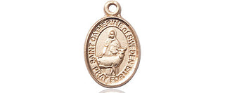 14kt Gold Saint Catherine of Sweden Medal Engraved Catholic Saint Jewelry