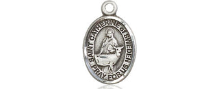 Pewter Saint Catherine of Sweden Medal Engraved Catholic Saint Jewelry