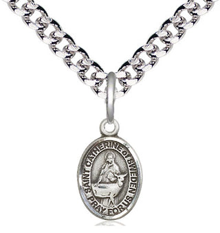 Pewter Saint Catherine of Sweden Medal Religious and Catholic Jewelry Engraved Catholic Saint Jewelry