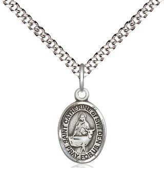 Pewter Saint Catherine of Sweden Medal Religious and Catholic Jewelry Engraved Catholic Saint Jewelry