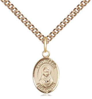 14kt Gold Saint Rafka Medal Engraved Catholic Saint Jewelry
