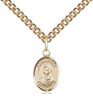 14kt Gold Saint Rafka Medal Engraved Catholic Saint Jewelry