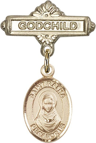 14kt Gold Godchild St. Rafka Baby Badge - Engravable