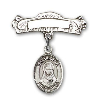Sterling Silver Badge Pin St. Rafka Baby Badge - Engravable