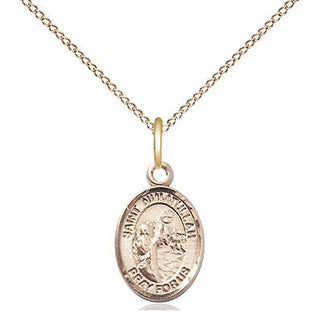 14kt Gold Saint Nimatullah Medal Engraved Catholic Saint Jewelry