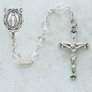 6.5-inch Gold-plated Real Crystal Rosary Br
