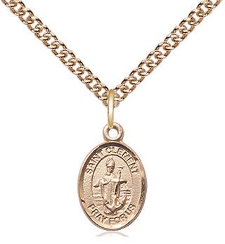 14kt Gold Filled Saint Clement Medal Religious and Catholic Jewelry Engraved Catholic Saint Jewelry
