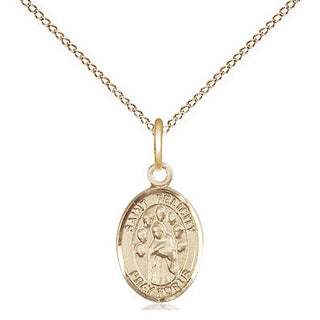 14kt Gold Saint Felicity Medal Engraved Catholic Saint Jewelry