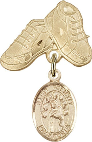 14kt Gold Filled Baby Boots St. Felicity Baby Badge - Engravable