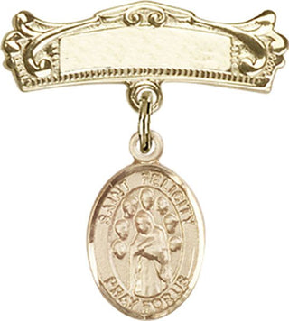 14kt Gold Badge Pin St. Felicity Baby Badge - Engravable