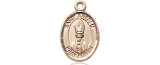 14kt Gold Filled Saint Anselm of Canterbury Medal Engraved Catholic Saint Jewelry