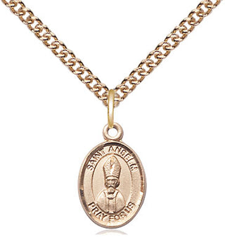 14kt Gold Filled Saint Anselm of Canterbury Medal Religious and Catholic Jewelry Engraved Catholic Saint Jewelry