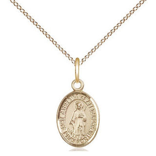14kt Gold Saint Catherine of Alexandria Medal Engraved Catholic Saint Jewelry