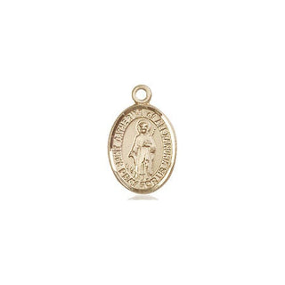 14kt Gold Saint Catherine of Alexandria Medal Engraved Catholic Saint Jewelry