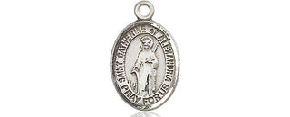 Pewter Saint Catherine of Alexandria Medal Engraved Catholic Saint Jewelry