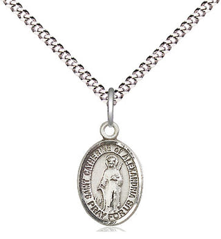 Pewter Saint Catherine of Alexandria Medal Religious and Catholic Jewelry Engraved Catholic Saint Jewelry