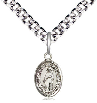 Pewter Saint Catherine of Alexandria Medal Religious and Catholic Jewelry Engraved Catholic Saint Jewelry