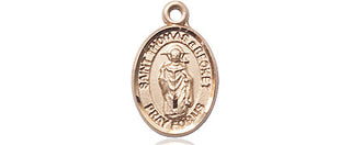 14kt Gold Filled Saint Thomas A Becket Medal Engraved Catholic Saint Jewelry