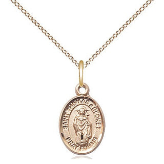 14kt Gold Filled Saint Thomas A Becket Medal Religious and Catholic Jewelry Engraved Catholic Saint Jewelry