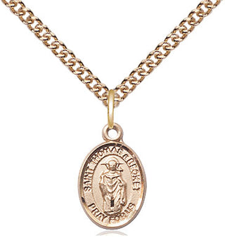 14kt Gold Saint Thomas A Becket Medal Engraved Catholic Saint Jewelry