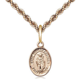 14kt Gold Saint Thomas A Becket Medal Engraved Catholic Saint Jewelry
