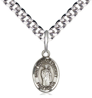 Pewter Saint Thomas A Becket Medal Religious and Catholic Jewelry Engraved Catholic Saint Jewelry
