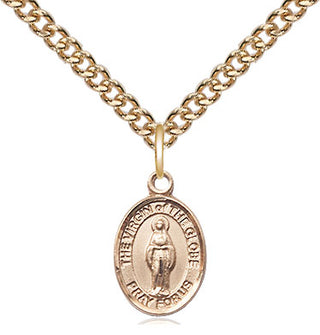 14kt Gold Filled Virgin of the Globe Medal Religious and Catholic Jewelry Engraved Catholic Saint Jewelry