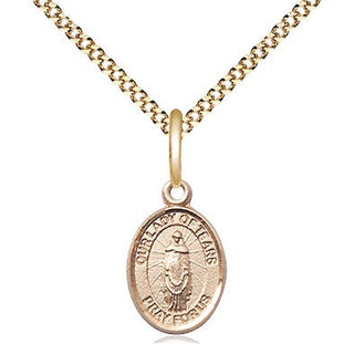 14kt Gold Filled Our Lady of Tears Medal Religious and Catholic Jewelry Engraved Catholic Saint Jewelry