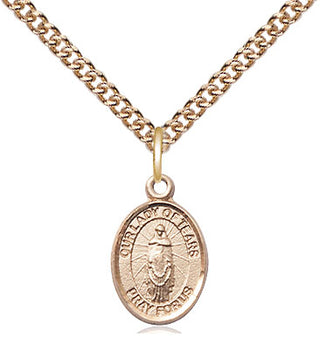 14kt Gold Our Lady of Tears Medal Engraved Catholic Saint Jewelry