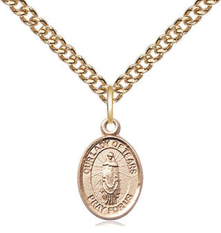 14kt Gold Our Lady of Tears Medal Engraved Catholic Saint Jewelry