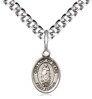Pewter Our Lady of Tears Medal Religious and Catholic Jewelry Engraved Catholic Saint Jewelry
