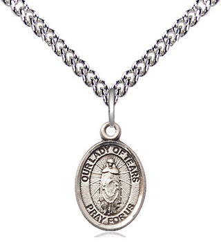Sterling Silver Our Lady of Tears Medal Religious and Catholic Jewelry Engraved Catholic Saint Jewelry