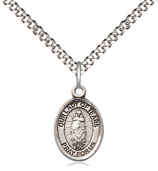 Sterling Silver Our Lady of Tears Medal Religious and Catholic Jewelry Engraved Catholic Saint Jewelry