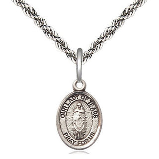 Sterling Silver Our Lady of Tears Medal Religious and Catholic Jewelry Engraved Catholic Saint Jewelry