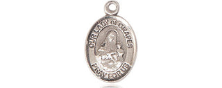 Pewter Our Lady of Grapes Medal Engraved Catholic Saint Jewelry