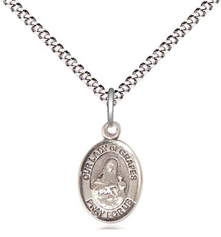 Pewter Our Lady of Grapes Medal Religious and Catholic Jewelry Engraved Catholic Saint Jewelry