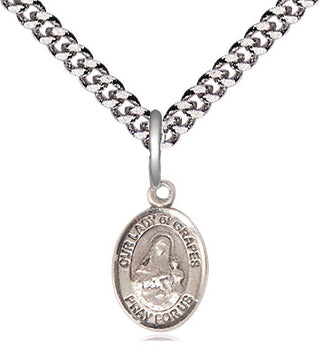 Pewter Our Lady of Grapes Medal Religious and Catholic Jewelry Engraved Catholic Saint Jewelry