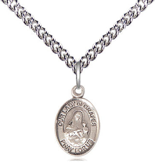 Sterling Silver Our Lady of Grapes Medal Religious and Catholic Jewelry Engraved Catholic Saint Jewelry