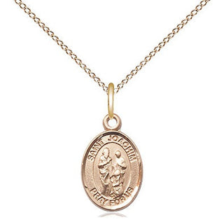 14kt Gold Saint Joachim Medal Engraved Catholic Saint Jewelry